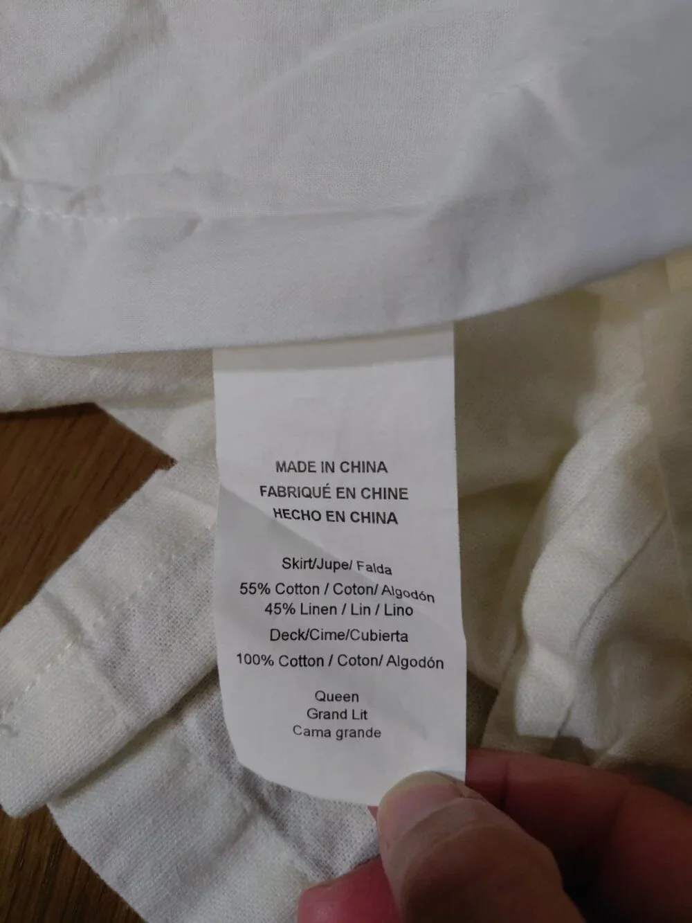 Pottery Barn Queen Cotton Linen Bed Skirt Ivory Euro Sham